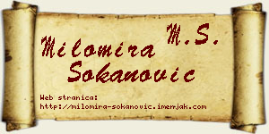 Milomira Sokanović vizit kartica
